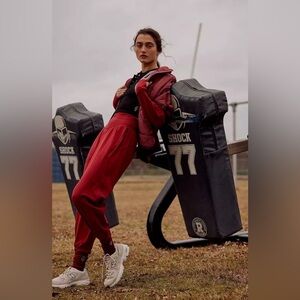 NWT Free People Movement Never Better Structured Sweatpants In Crimson